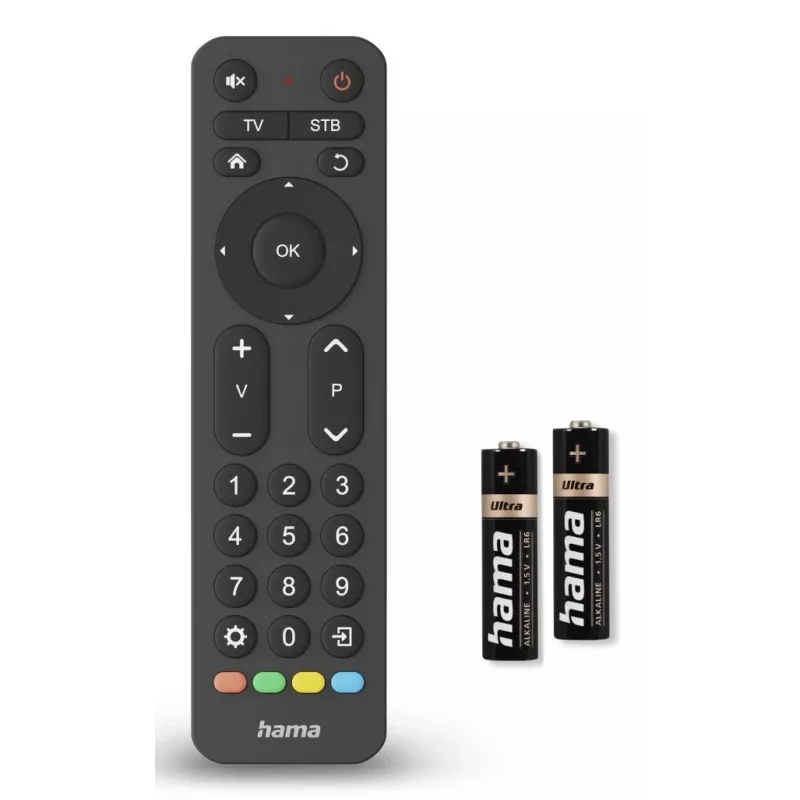 Hama 00221056 yleiskaukosäädin televisiolle 2in1, IR, isot painikkeet, opetettava, musta