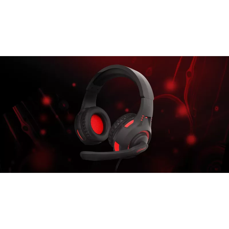 GENESIS Radon 210 -headset johdollinen peli-headset pantalla USB Type-A musta, punainen