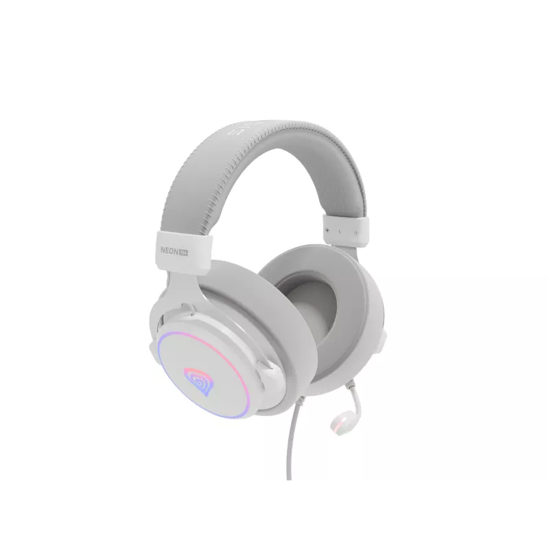 GENESIS Neon 764 -headset johdollinen peli-headset pantalla USB Type-A valkoinen