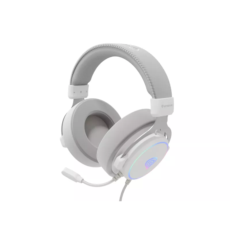 GENESIS Neon 764 -headset johdollinen peli-headset pantalla USB Type-A valkoinen
