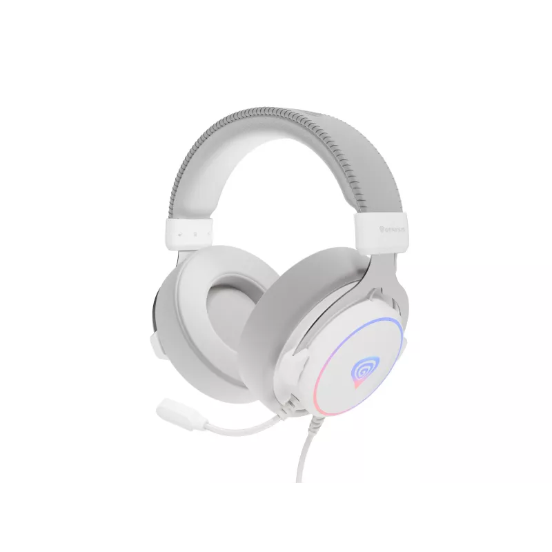 GENESIS Neon 764 -headset johdollinen peli-headset pantalla USB Type-A valkoinen