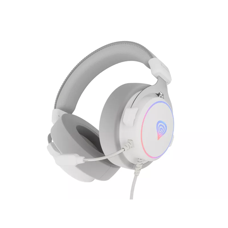 GENESIS Neon 764 -headset johdollinen peli-headset pantalla USB Type-A valkoinen