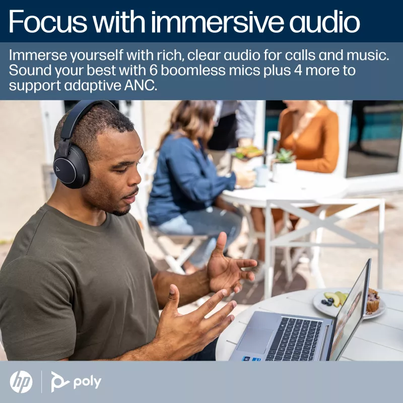 HP Poly Voyager Surround 80 UC Microsoft Teams -sertifioitu USB-C-headset +USB-C/A-sovitin