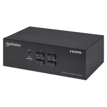 KVM-kytkin Manhattan 4-porttinen 4K@30Hz USB-A audio mikki