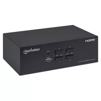 KVM-kytkin Manhattan 4-porttinen 4K@30Hz USB-A audio mikki