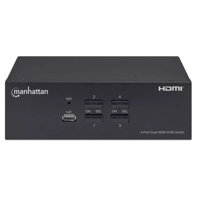 KVM-kytkin Manhattan 4-porttinen 4K@30Hz USB-A audio mikki