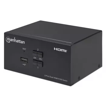 KVM-kytkin Manhattan 2-porttinen 4K HDMI USB audio 2 tietokoneen ohjaus