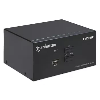 KVM-kytkin Manhattan 2-porttinen 4K HDMI USB audio 2 tietokoneen ohjaus