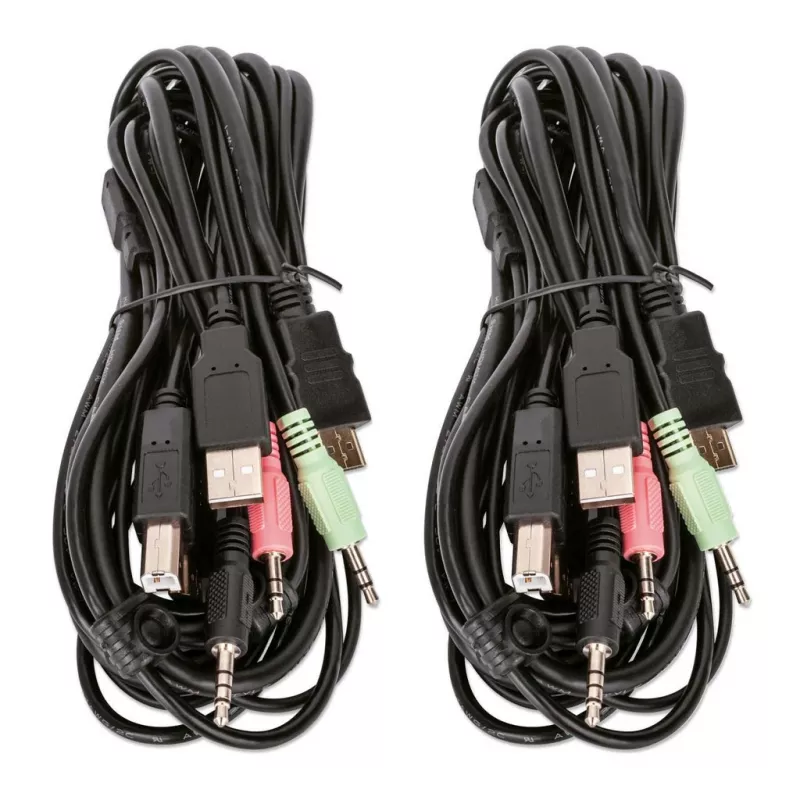 KVM-kytkin Manhattan 2-porttinen 4K HDMI USB audio 2 tietokoneen ohjaus