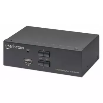 KVM-kytkin Manhattan DisplayPort 1.2 2-porttinen 4K@60Hz USB-A audio