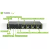 Techly IDATA DP-KVM4 KVM-kytkin rack-asennus musta