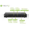 Techly IDATA DP-KVM4 KVM-kytkin rack-asennus musta