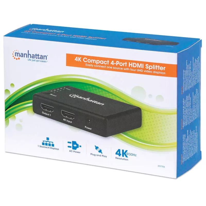 HDMI-jakaja Manhattan 4-porttinen Compact