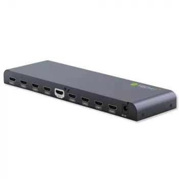 Techly jakaja HDMI 2.0 4K UHD 3D 8-kertainen, HDMI, 8x HDMI, 3840 x 2160 pikseliä, musta, alumiini, 4K Ultra HD
