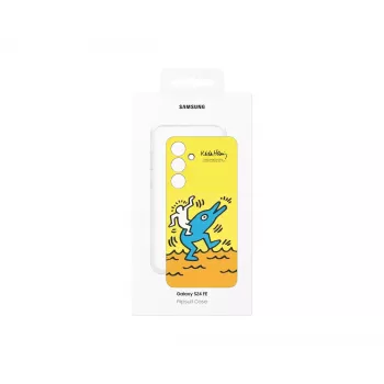Suojakotelo Samsung Keith Haring Flipsuit Case S24 FE:lle keltainen