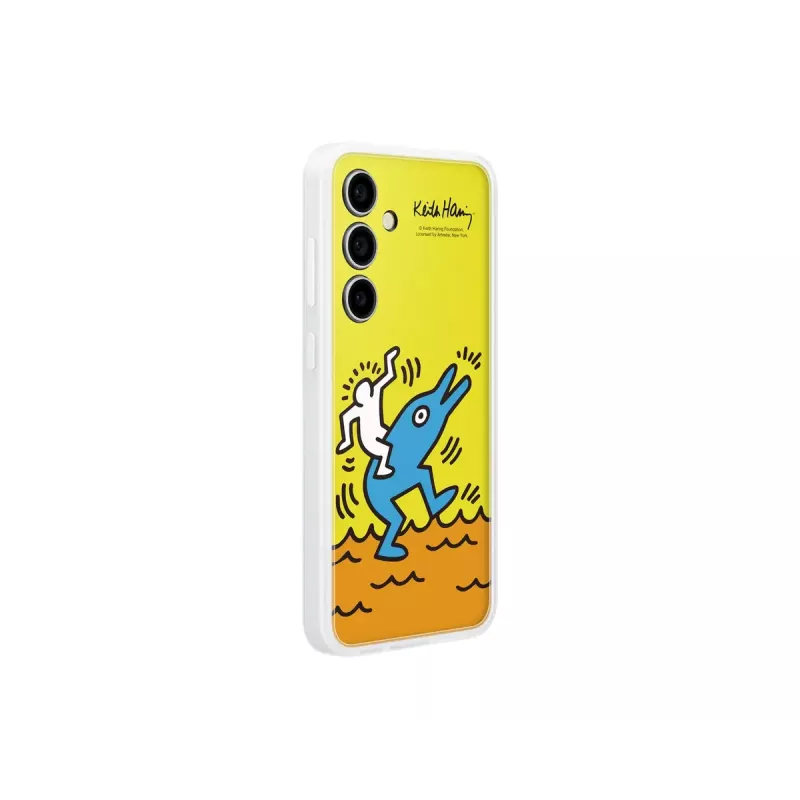 Suojakotelo Samsung Keith Haring Flipsuit Case S24 FE:lle keltainen