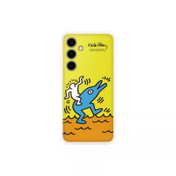 Suojakotelo Samsung Keith Haring Flipsuit Case S24 FE:lle keltainen