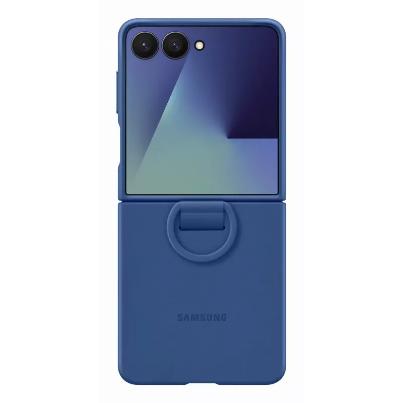 Samsung EF-PF766TNEGWW silikonikuori sormuksella Galaxy Z Flip7:lle, sininen