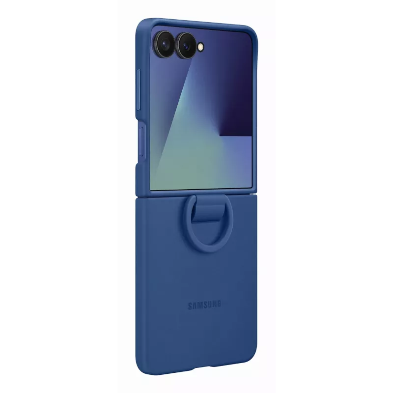 Samsung EF-PF766TNEGWW silikonikuori sormuksella Galaxy Z Flip7:lle, sininen