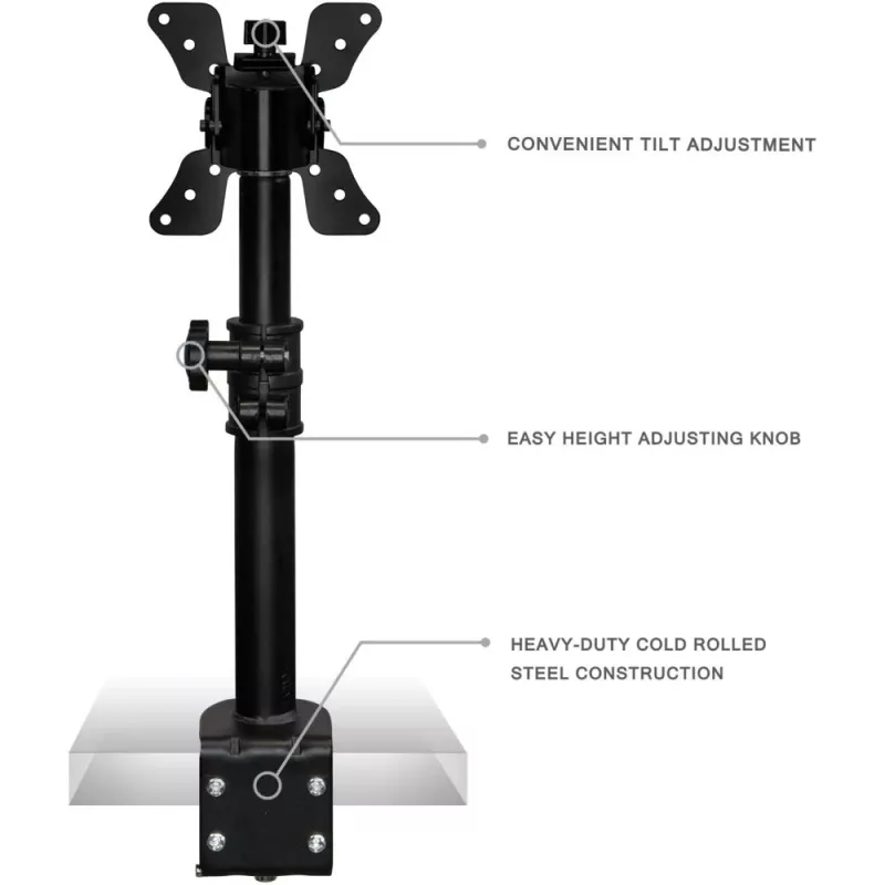 Techly ICA-LCD 500BK pöytäteline näytölle 13–30 tuumaa (76,2 cm), enintään 15 kg, VESA 75x75/100x100, musta