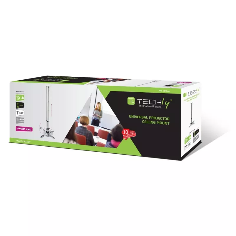 Techly projektorin kattotelineen jatke 60–102 cm hopea ICA-PM 102XL