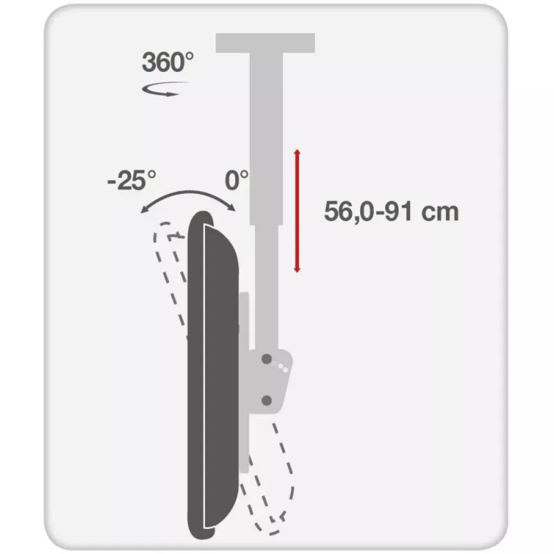 Techly 37-70 teleskooppikattoteline universaali LED TV LCD -teline ICA-CPLB 946S
