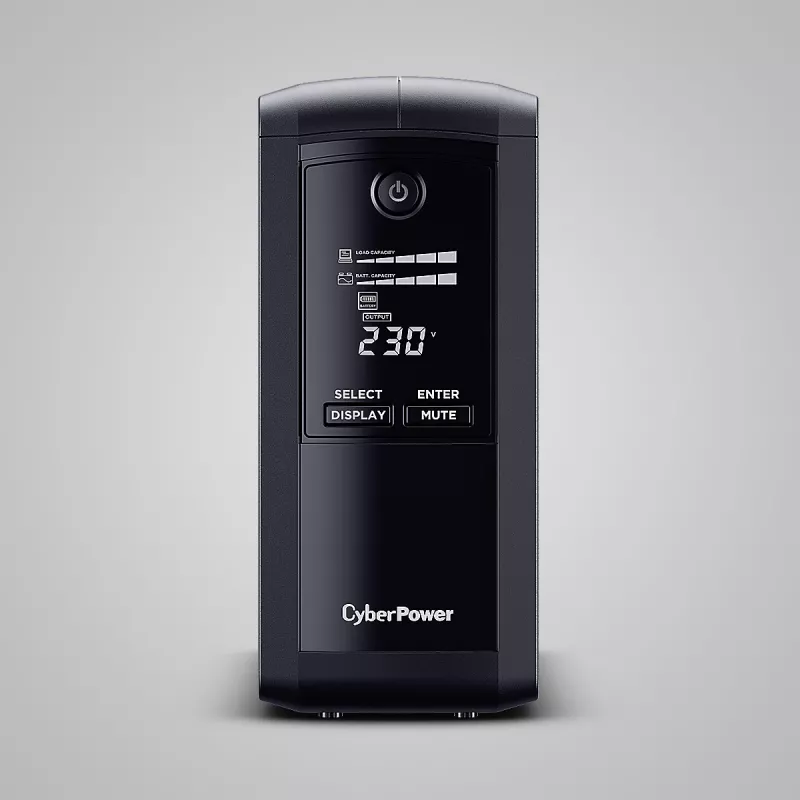 Keskeytymätön virransyöttö CYBERPOWER Tracer III VP1000ELCD-FR, Line-Interactive 1 kVA (550 W), 4x Type-E-lähtö, LCD, USB, RS-232