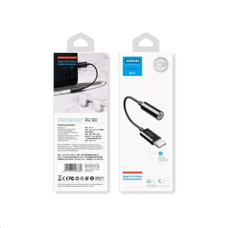 Digitaalinen äänisovitin Joyroom SH-C1 USB-C - 3,5 mm – kompakti 5 g