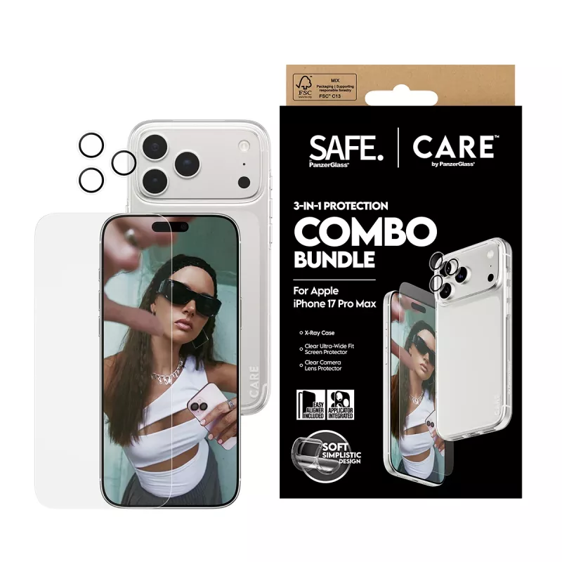 Näytönsuojaus-, kotelo- ja kameran linssinsuojaus-yhdistelmä PanzerGlass iPhone 17 Pro Max CR60725