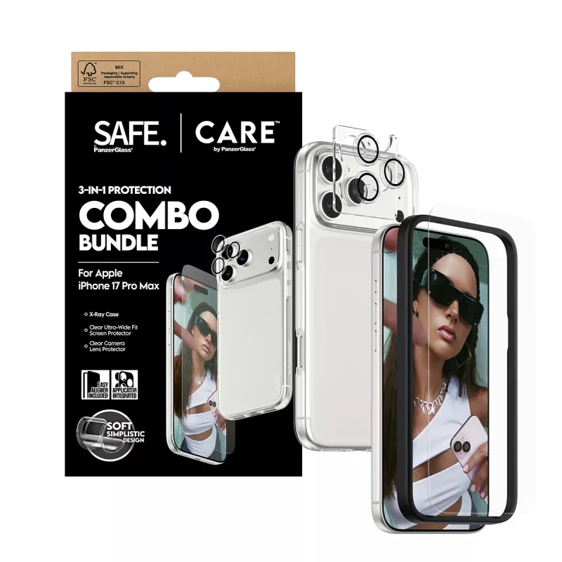 Näytönsuojaus-, kotelo- ja kameran linssinsuojaus-yhdistelmä PanzerGlass iPhone 17 Pro Max CR60725