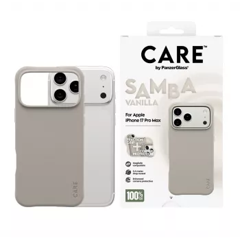 Kuori PanzerGlass CARE by Fashionable Case Samba Vanilla MagSafe-yhteensopiva iPhone 17 Pro Max -laitteelle