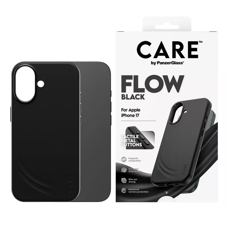 Suojakotelo PanzerGlass CARE Feature FLOW Case musta MagSafe iPhone 17