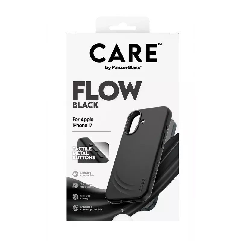Suojakotelo PanzerGlass CARE Feature FLOW Case musta MagSafe iPhone 17