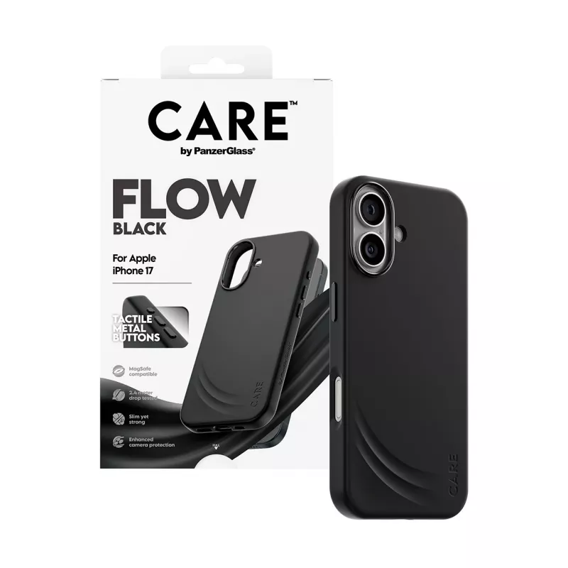 Suojakotelo PanzerGlass CARE Feature FLOW Case musta MagSafe iPhone 17