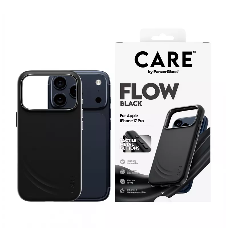 Suojakotelo PanzerGlass CARE by Feature FLOW Case musta MagSafe iPhone 17 Pro