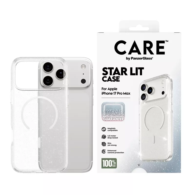 Kuori PanzerGlass CARE by Flagship Case Urban Explorer Star Lit White MagSafe iPhone 17 Pro Max -laitteelle