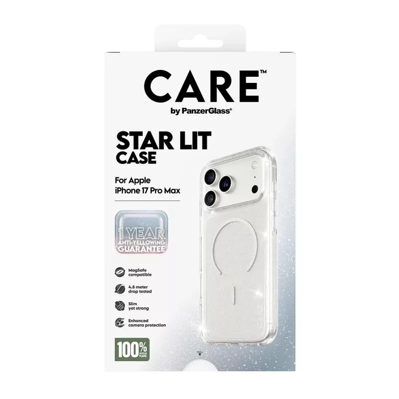 Kuori PanzerGlass CARE by Flagship Case Urban Explorer Star Lit White MagSafe iPhone 17 Pro Max -laitteelle