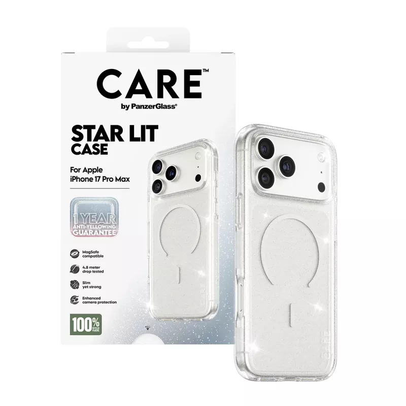 Kuori PanzerGlass CARE by Flagship Case Urban Explorer Star Lit White MagSafe iPhone 17 Pro Max -laitteelle