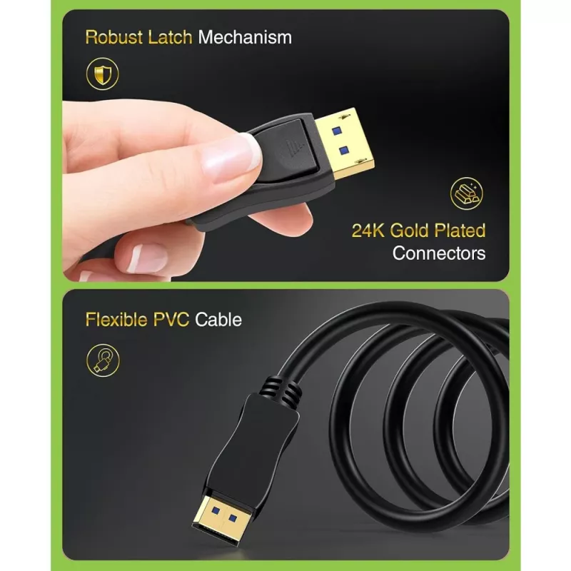 DisplayPort-kaapeli Techly ICOC-DSP-A21-020 2 m musta