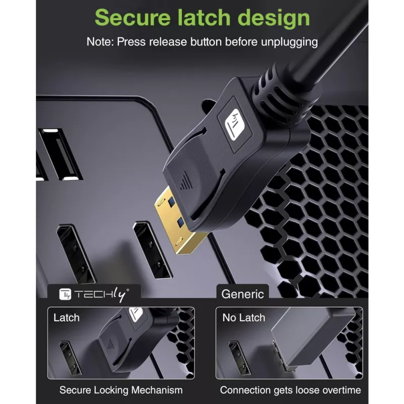 DisplayPort-kaapeli Techly ICOC-DSP-A21-020 2 m musta