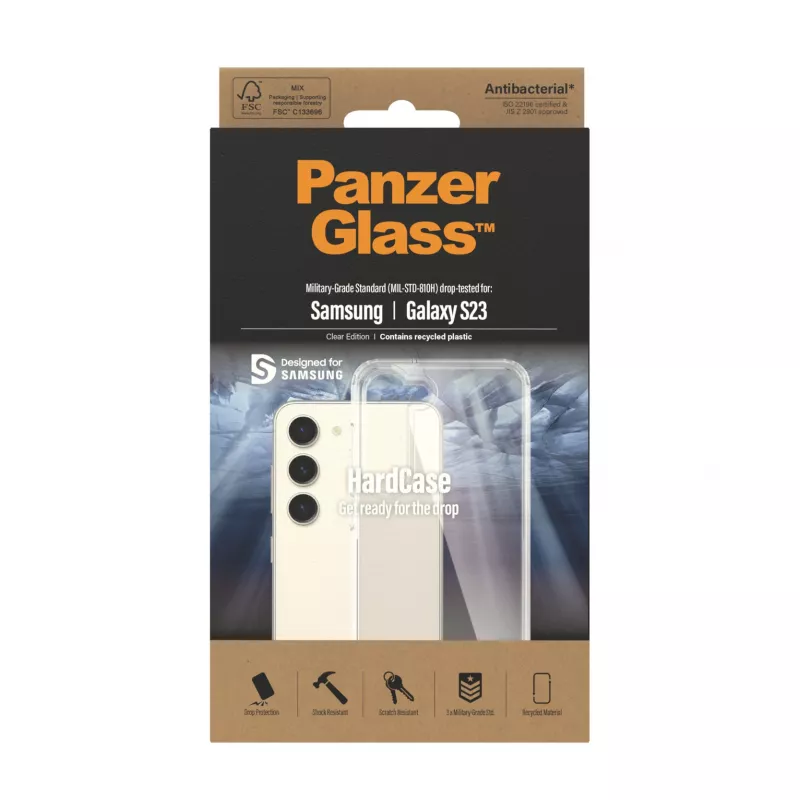 PanzerGlass ® HardCase läpinäkyvä Samsung Galaxy S23, kuori, Samsung, Samsung - Galaxy S23, läpinäkyvä