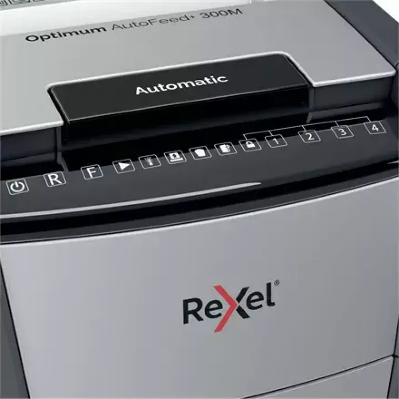 Rexel Optimum Auto+ 300M paperisilppuri mikrosilppu 55 dB 23 cm musta, harmaa