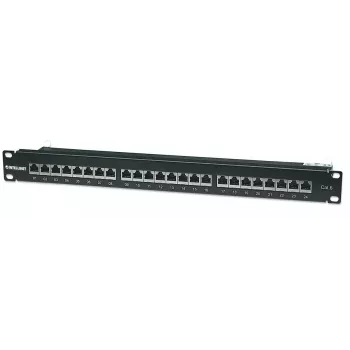 Intellinet patch-paneeli, Cat6, FTP, 24-porttinen, 1U, suojattu, 90° Top-Entry LSA-listat, musta