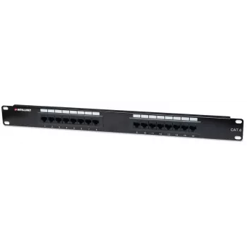 Intellinet patch-paneeli, Cat6, UTP, 16-porttinen, 1U, musta