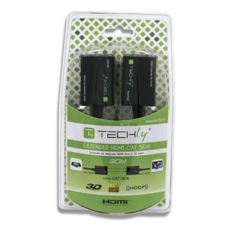 Techly vahvistin HDMI Cat 5e / 6 kompakti 30m IDATA EXT-E30D