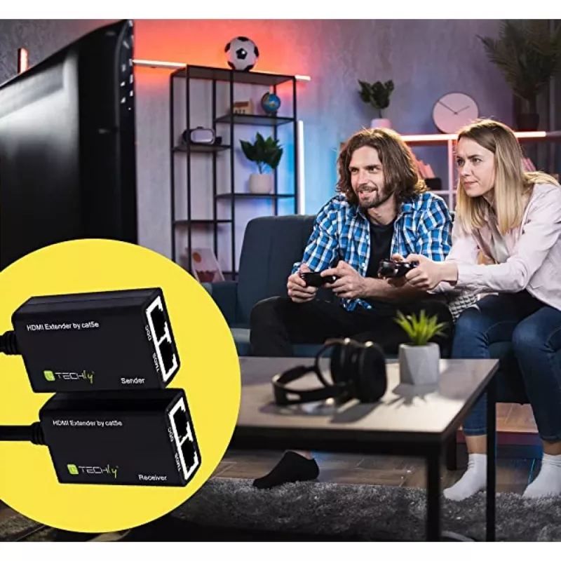 Techly vahvistin HDMI Cat 5e / 6 kompakti 30m IDATA EXT-E30D