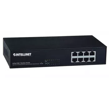 Kytkin, Intellinet 8-porttinen Fast Ethernet PoE+ -kytkin, 8 x PoE-porttia, 1,6 Gbit/s