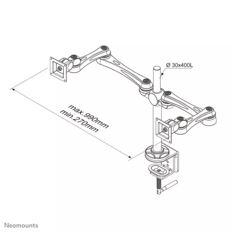 Neomounts FPMA-D930D näyttöteline 10-30 tuumaa