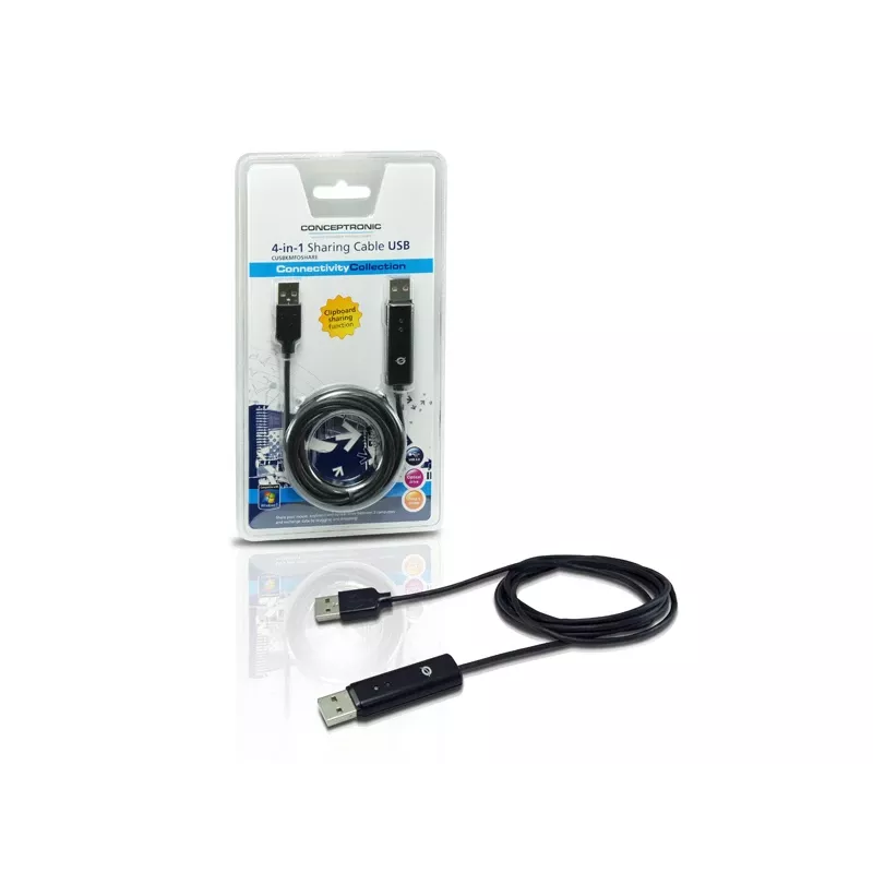 Conceptronic USB 2.0 1,8 m KVM-kaapeli musta