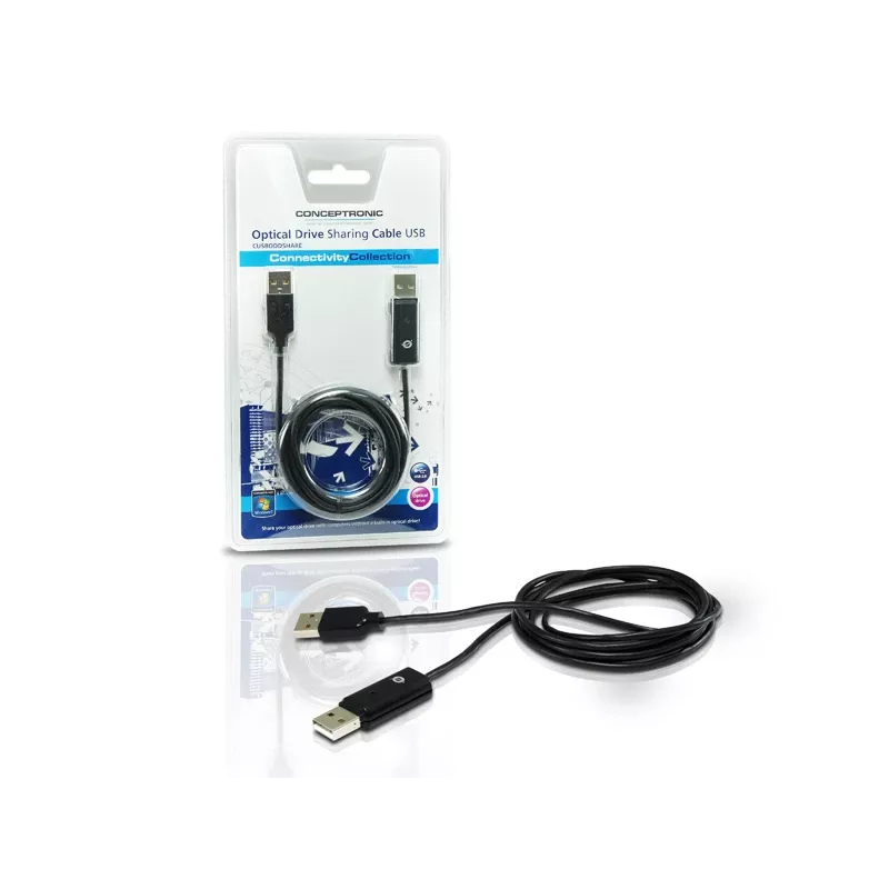 Conceptronic Optical Drive Sharing -kaapeli USB, 1,8 m, musta, USB A, USB A, uros/uros, 20 g